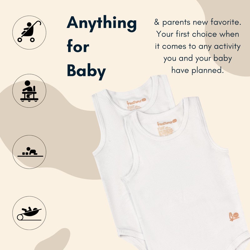 Feathers Baby Super Soft Cotton Onepiece Bodysuit Undershirt - Image 3
