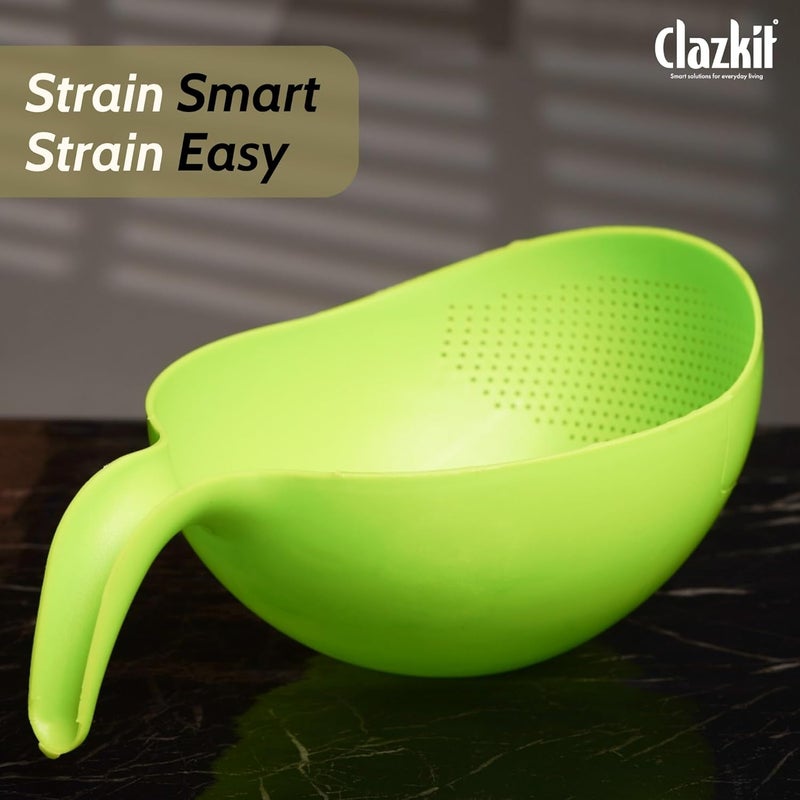 Clazkit وعاء مصفاة أو غسالة متعددة الأغراض للأرز والفواكه والخضروات - قد يختلف اللون، بلاستيك - 10.2 × 17.5 × 24.3 سنتيمتر - Image 2