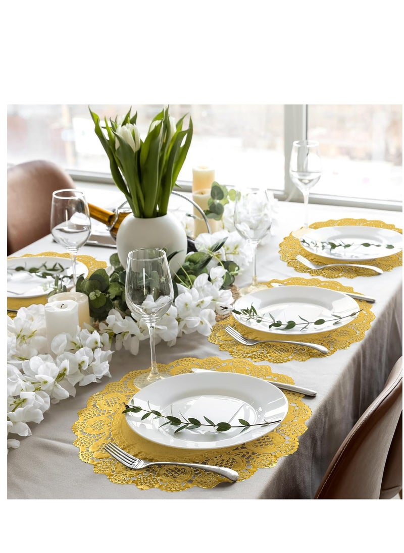 Generic 24-Piece Plastic Doilies Paper Gold 15cm  - Image 4