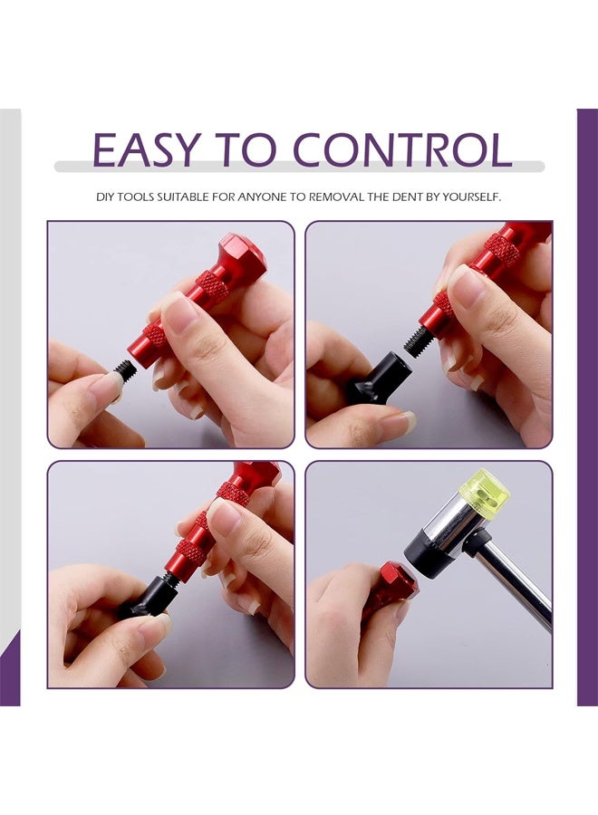 DUNISO 11Pcs Paintless Dent Repair Tool Kits, One Dent Rubber Hammer with 9 Different Shaped Heads Tips and 1 Metal Tap Down Pen , Dent Removal Tap Down Tools，Sturdy and Durable，for Cars Dent Repair - Image 3