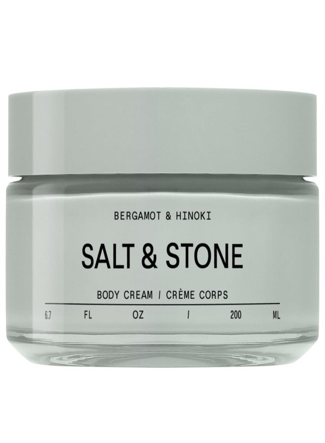 Salt & Stone Body Cream - Bergamot & Hinoki | Hydrating Formula with Seaweed Extracts, Spirulina & Squalane | Deep Hydration, Skin Barrier Repair & Healthy Glow | for all Skin Types (6.7 fl oz) - Image 1
