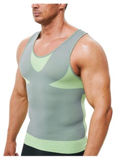 Mens Compression Shirt Undershirt Square Cut Muscle Tank Top Workout Vest Abs Abdomen Slim Sleeveless A-Shirt G-Unit G-Shirt, XL Size