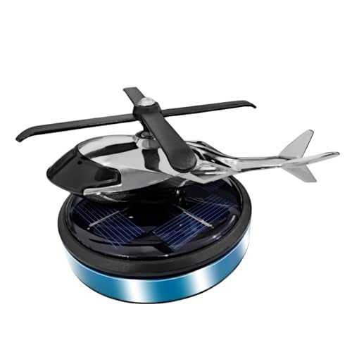 KITUREK Helicopter Car Air Fresheners with Solar Rotating Creative Perfume Decoration Airplane Fragrance Diffuser for Home Office Blue - Image 1