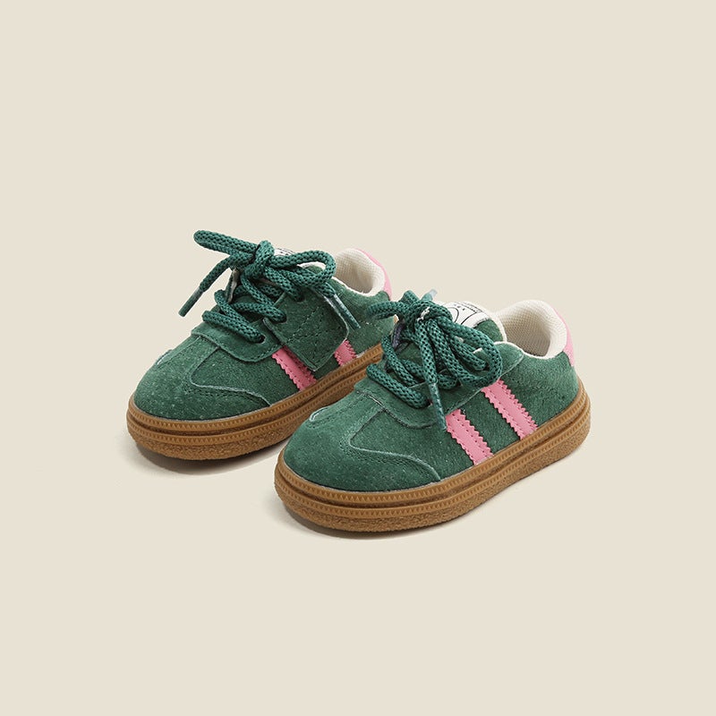 Maibu bear baby toddler shoes casual shoes spring boys contrast color childrens shoes Childrens Board shoes baby sneaker Green 