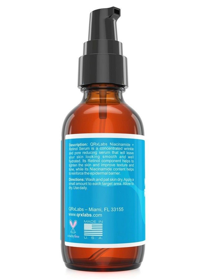 QRxLabs 5% Niacinamide (Vitamin B3) + Retinol Serum - Anti-Aging Serum - Pore and Wrinkle Reducer - Fights Acne Breakouts - Fades Blemishes and Spots - Tightens Skin - Retinol & Niacinamide Serum - Image 5