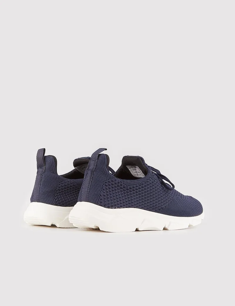 كاباني Men's Kntorm Extra Light Sole Lace-up Knitwear Casual Shoes 502 Navy Blue