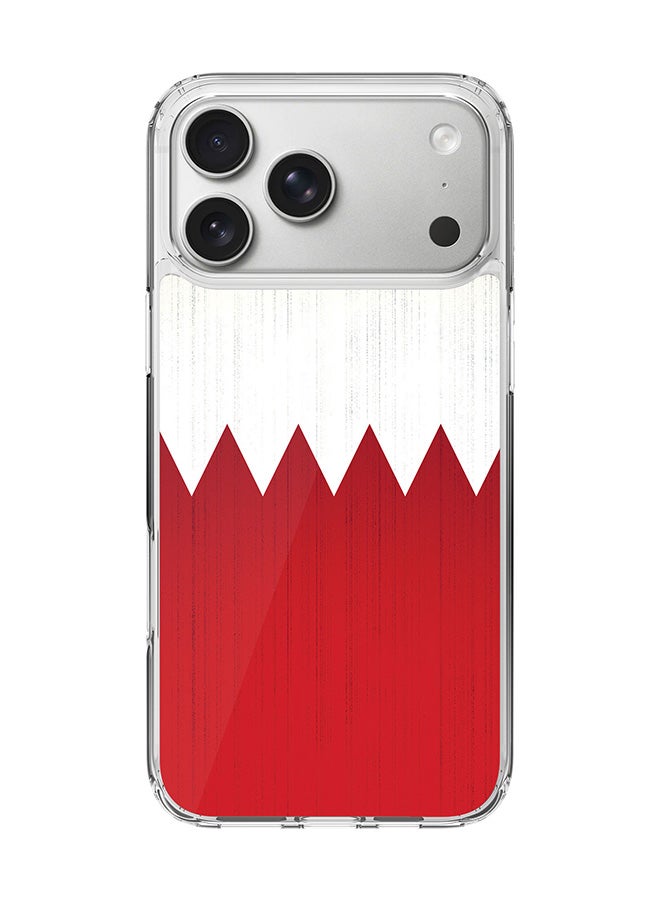 Stylizedd Classic Clear MagSafe Case for iPhone 17 Pro Max , Hybrid Soft Case Flexible Edges Anti Drop TPU PC Gel Thin Transparent Cover [ Designed for iPhone 17 Pro Max ] - Flag Of Bahrain