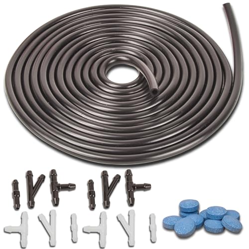 awave bloom Windshield Washer Hose Kit,includes 4 Meter Washer Fluid Hose and 12 Pcs Hose Connectors for Car Windshield Washer Nozzle Installation,10 Pcs Car windshield washer fluid Tablets - Image 1