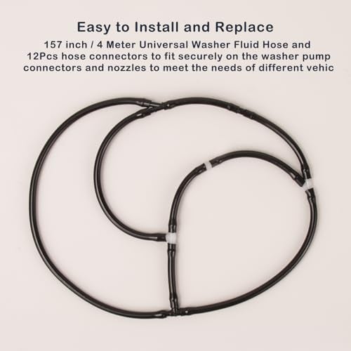 awave bloom Windshield Washer Hose Kit,includes 4 Meter Washer Fluid Hose and 12 Pcs Hose Connectors for Car Windshield Washer Nozzle Installation,10 Pcs Car windshield washer fluid Tablets - Image 3