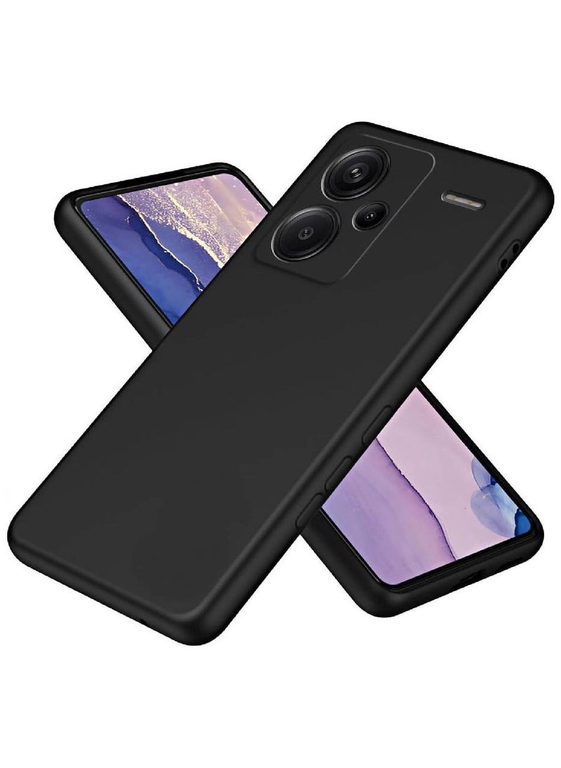 Case for Xiaomi Redmi Note 13 Pro Plus, Camera Protection Ultra Slim Soft TPU Silicone Matte Shockproof Bumper Full-Body Protective Cover for Redmi Note 13 Pro+ (Black) - Image 1