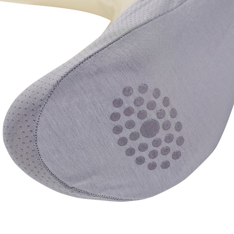 Joulli Men's Low Cut No Show Casual Non Slip Athletic Boat Socks (6 Pack),Black, Light Gray, White,Small - Image 3