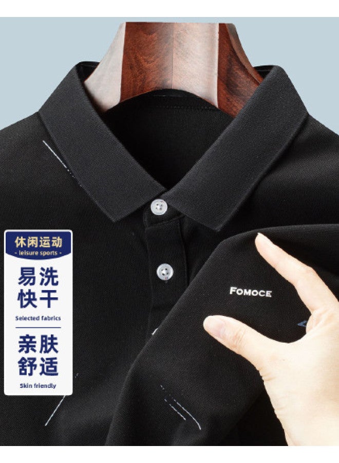 Fomoce men's Summer Business Polo Shirt With Collar - Casual Comfort Short Sleeve Top - Image 1