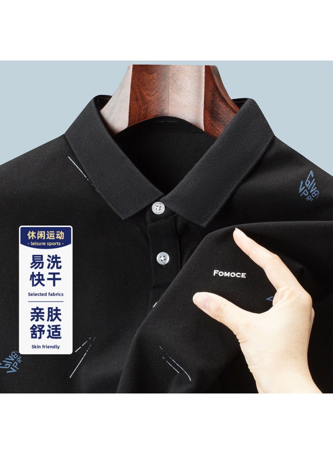 Fomoce men's Summer Business Polo Shirt With Collar - Casual Comfort Short Sleeve Top - Image 2