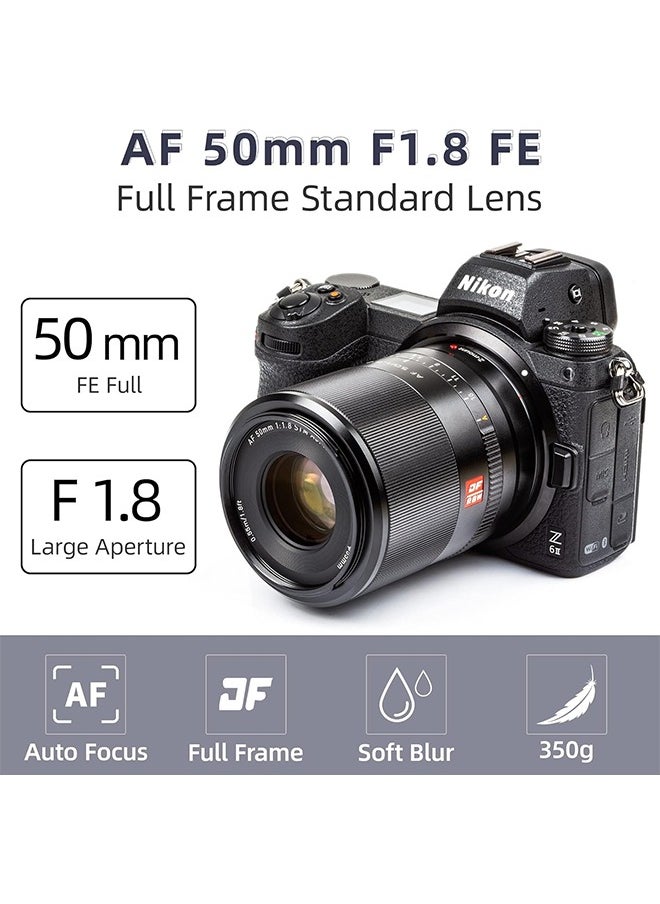 فيلتروكس عدسة VILTROX AF 50mm f/1.8 F1.8 Z Mount Full Frame Lens STM Auto Focus Standard Prime Lens متوافقة مع كاميرا Nikon Z-Mount Z6 Z7 Z5 Z50 Z6II Z7II ZFC  - Image 3