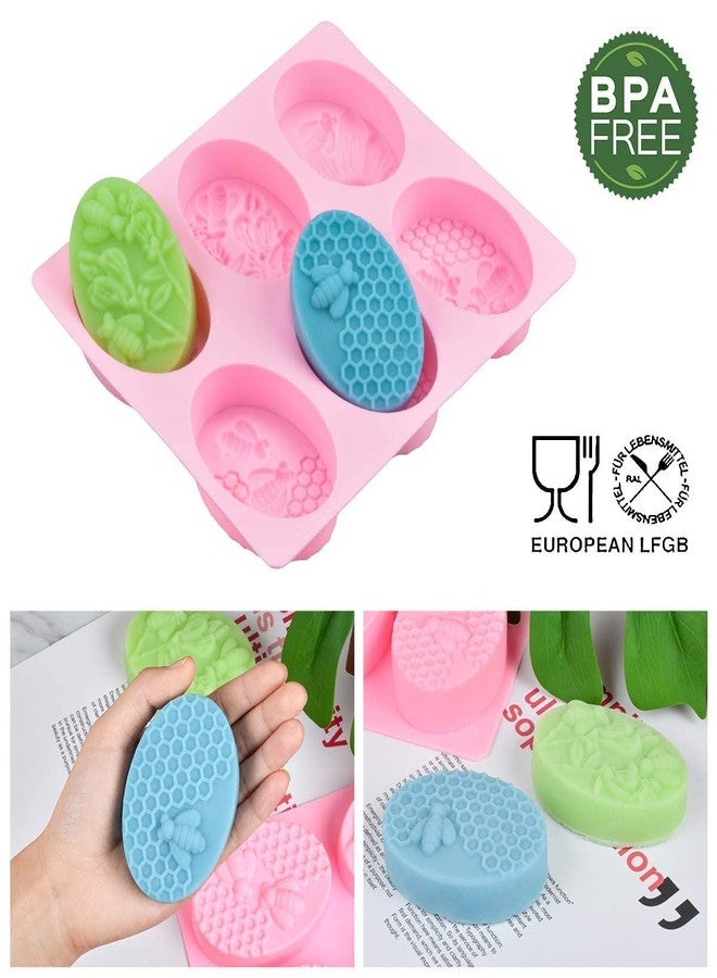 CHOCO DECOR 6 Bee Silicone Molds, Honeycomb Mold for Soaps, Beehive Cake Baking Mold, Candle Mold Resin Mold for Homemade Craft Oval Random Color - Image 5