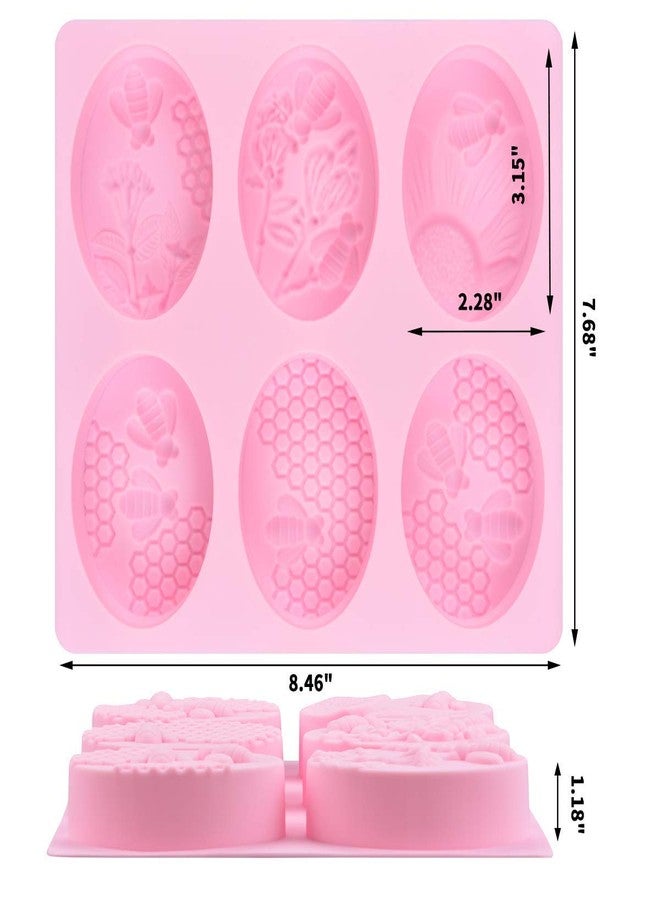 CHOCO DECOR 6 Bee Silicone Molds, Honeycomb Mold for Soaps, Beehive Cake Baking Mold, Candle Mold Resin Mold for Homemade Craft Oval Random Color - Image 2