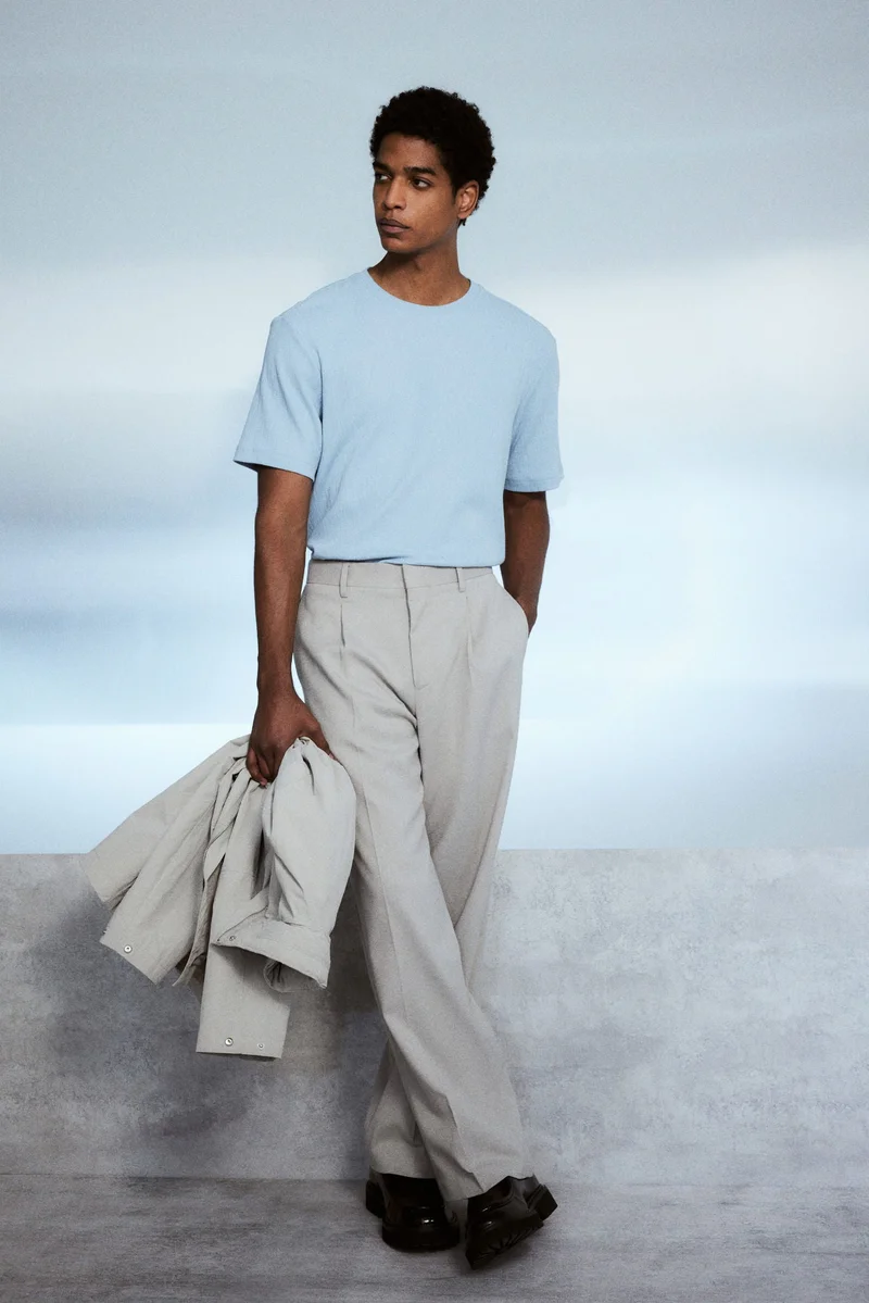 H&M Regular Fit Textured T-shirt