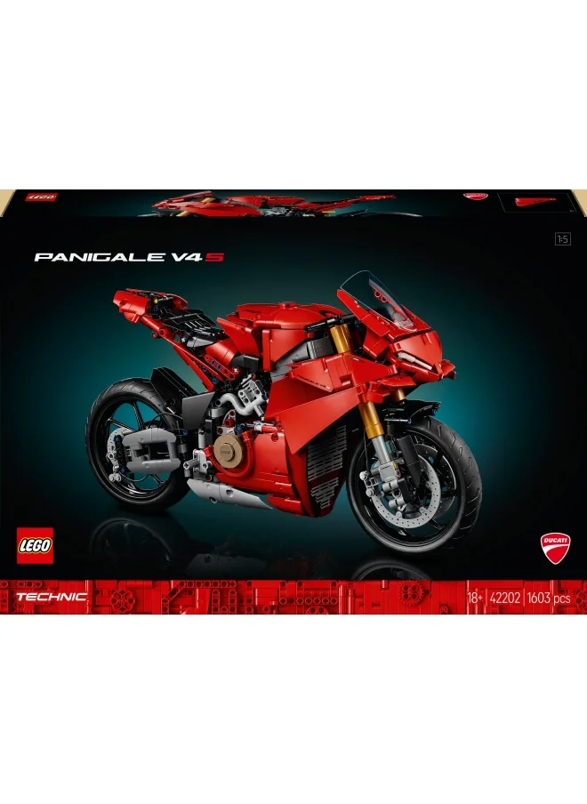 LEGO Technic Ducati Panigale V4 S Motorcycle Model - Building Sets for Adults, Men & Women Aged 18+ - Gifts for Motorbike Fans - 42202 (1603 pieces)