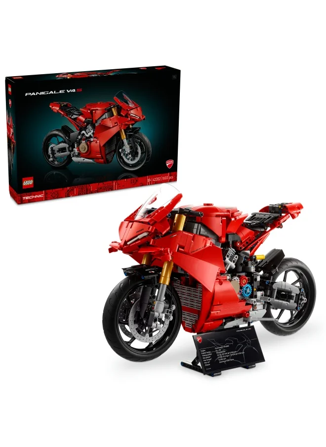 LEGO Technic Ducati Panigale V4 S Motorcycle Model - Building Sets for Adults, Men & Women Aged 18+ - Gifts for Motorbike Fans - 42202 (1603 pieces)