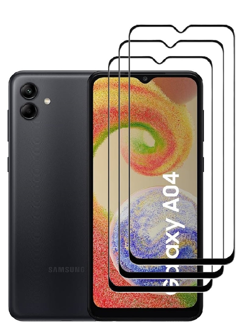 AINA 3 Pieces Tempered Glass Screen Protector 5D Designed For Samsung Galaxy A04 Full Glue Edge to Edge Full Screen Coverage And Bubble Free - Image 1