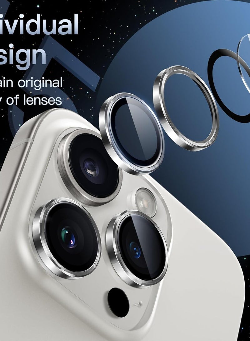 URBBKING Camera Lens Protector for iPhone 15 Pro and iPhone 15 Pro Max White  - Image 4