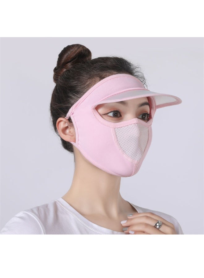 NIBEMINENT Summer UV Protection Ice Silk Face Mask for Women - Full Face Sun Hat Mask