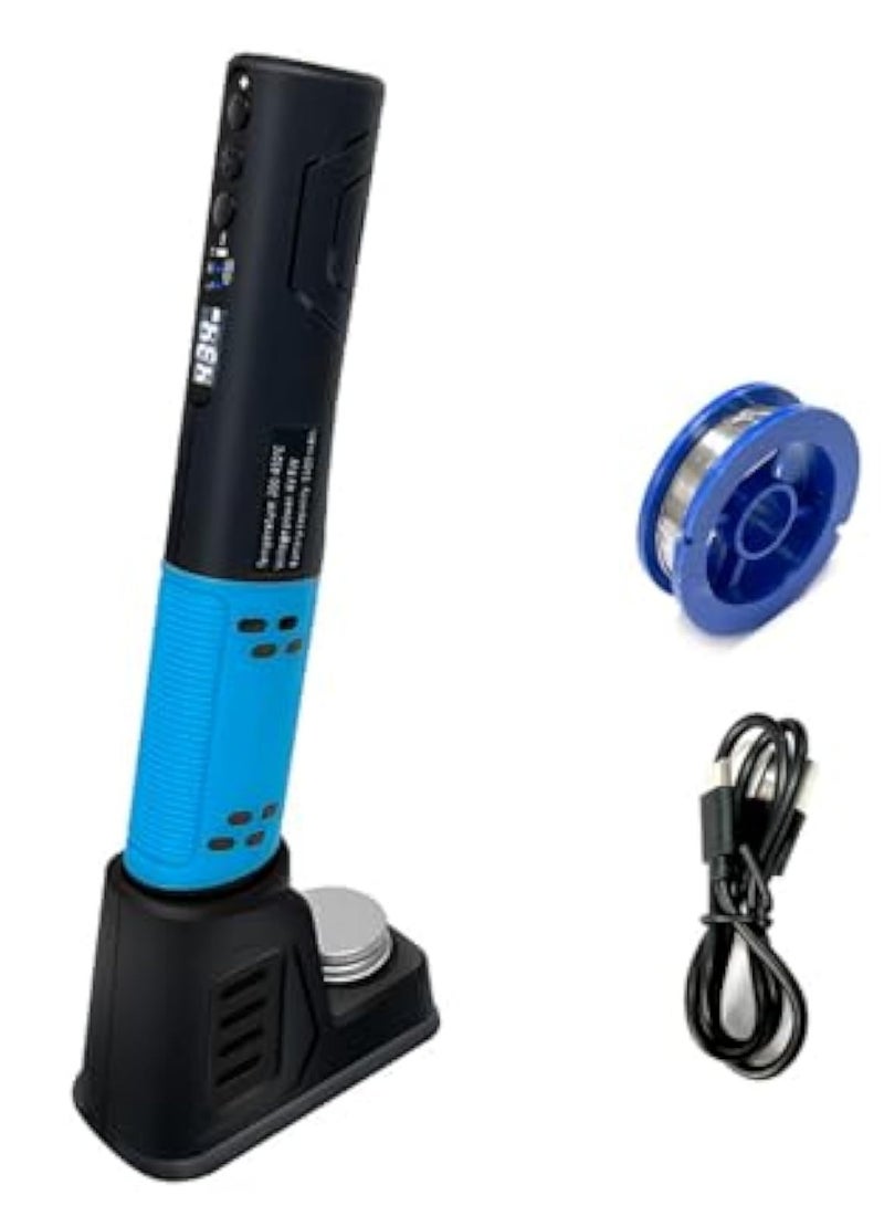 KASTWAVE Portable Electric Soldering Iron 200-450℃, Electric Desoldering Soldering Iron Solder, Multifunctional USB Soldering Welding Pen with LED Illuminating Light for Soldering Repairing and Maintenance Use - Image 1