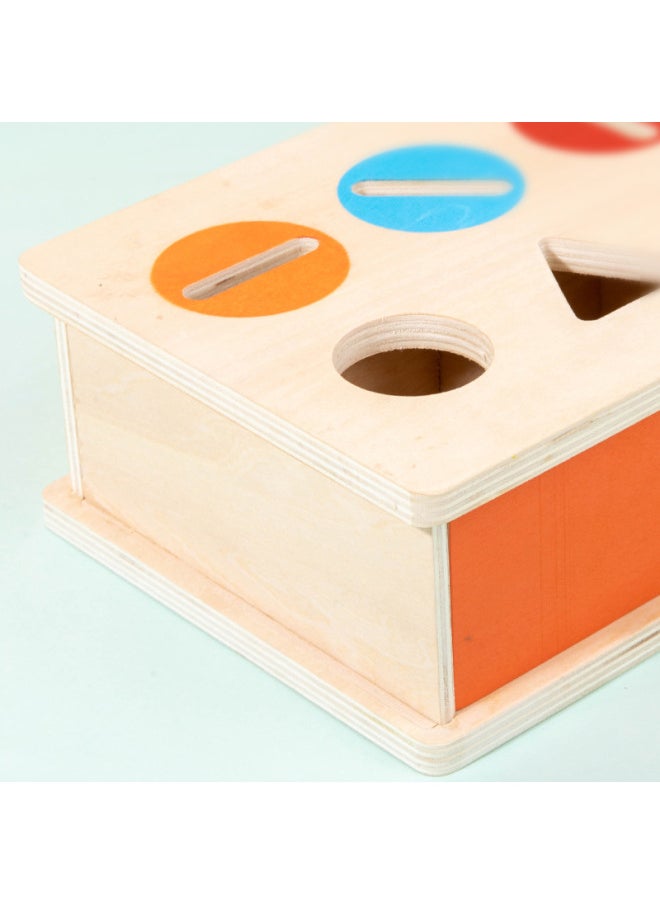 null - Montessori Classification Early Education Ten-grid Coin Box Baby Color Cognitive Shape Building Blocks Matching Teaching Aware Baby Toys-Color:Montessori Coin Box 0.92kg - Image 1