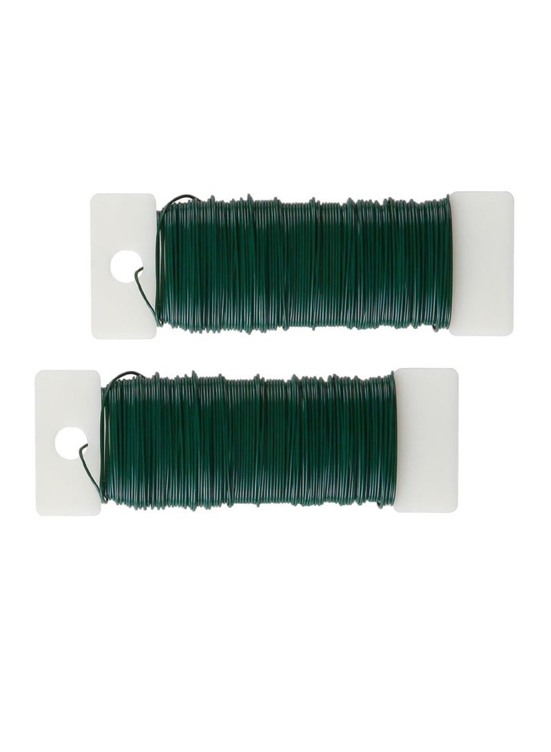 2Rolls 110 yards 22 Gauge Floral Wire Flexible Paddle Wire Florist Green Wire for Crafts,Garland and Floral Flower Arrangements  - Image 1