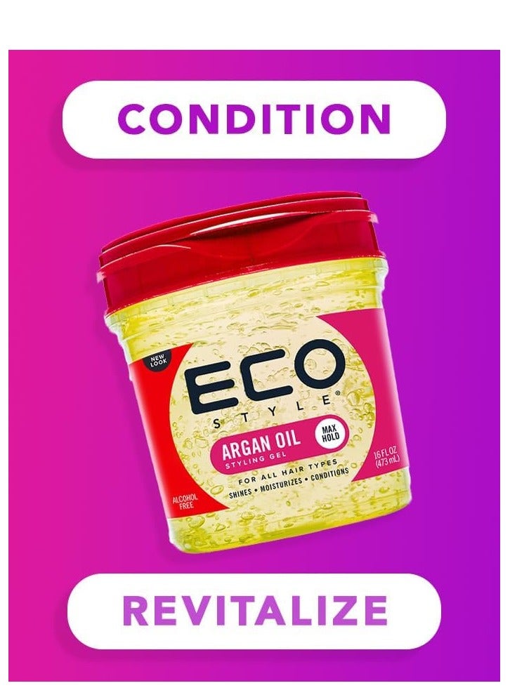 إيكو جل تصفيف قوي التثبيت 150 جرامجل تصفيف بزيت الأركان المغربي 473 مل - Image 2