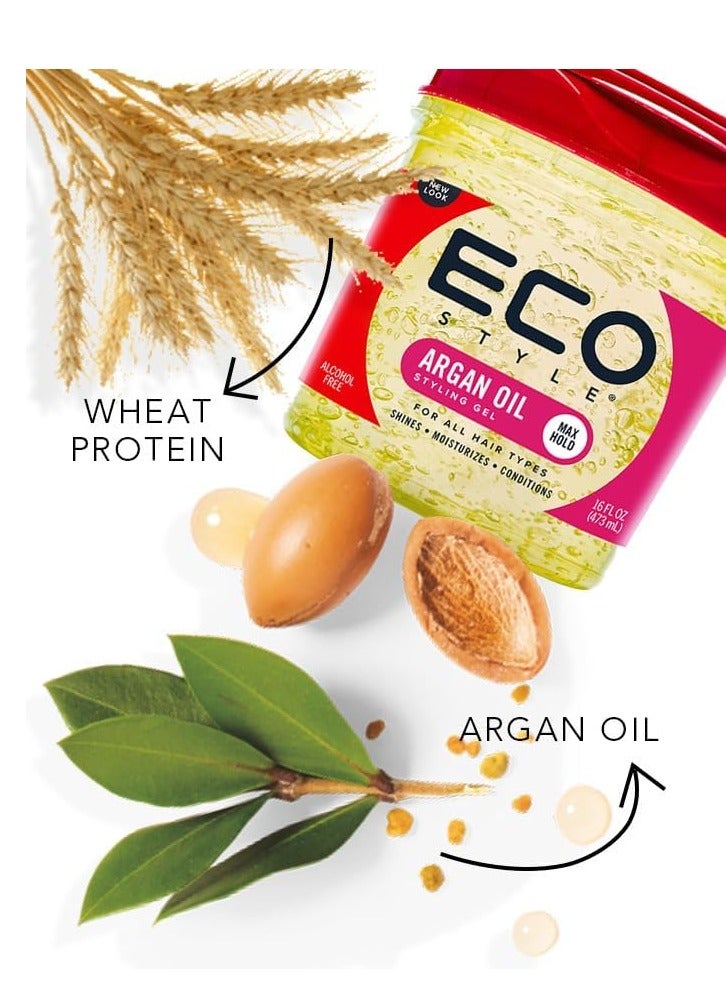 إيكو جل تصفيف قوي التثبيت 150 جرامجل تصفيف بزيت الأركان المغربي 473 مل - Image 4