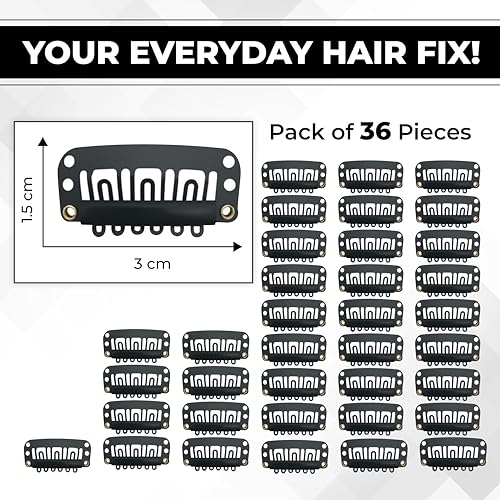 Beuni Hair Extension Clips For Women & Hair Wig Clip For Men Rust Resistant Stainless Steel Hair Clips With Soft Silicone Grip Durable Comfortable Fit For All Hair Types 36 Pieces - Image 2