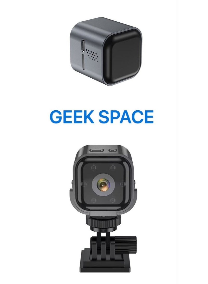 GEEK SPACE Mini WiFi HD Security Camera 1080P Wireless Smart Indoor Camera with Night Vision, Motion Detection, TF Card Support, Two-Way Audio, Remote Monitoring, Compact Home Surveillance Camera - Image 1