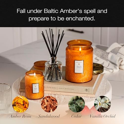 Voluspa Baltic Amber Candle, 18 oz, Coconut Wax Blend, Scented Candles for Home, 100 Hour Burn Time, Candle Jars - Image 3