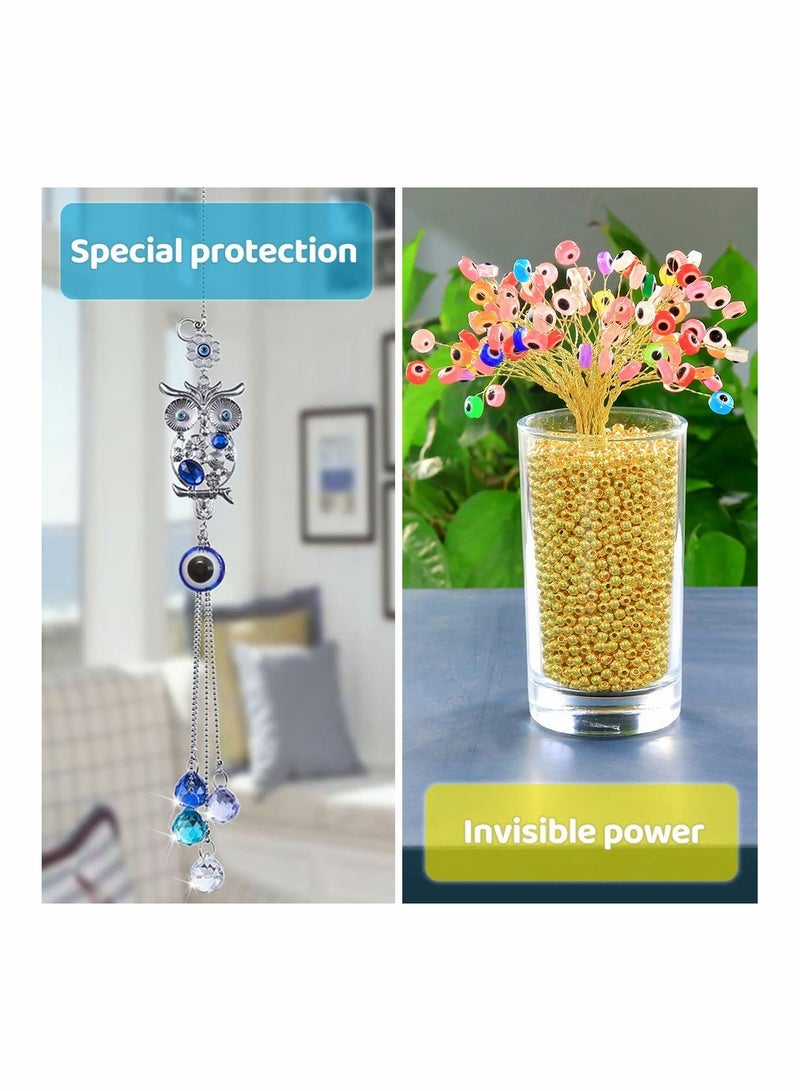 Excefore Evil Eye Beads, Round Evil Eye Handmade Resin Beads, Charms Round Evil Eye Spacer Beads Handmade Beads for DIY Jewelry Bracelet Earring Necklace Craft Making, mixed color, 200 pcs - Image 2