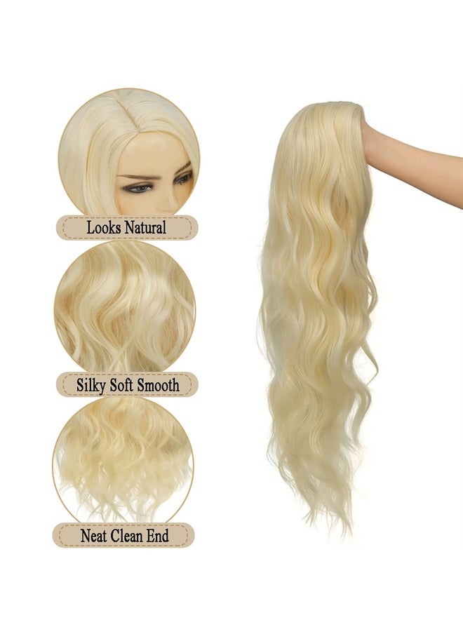 Amnenl - Curly Long Blonde Wig for Women Wavy Side Part Wig Natural Synthetic Hair for Cosplay Costume Hair Wigs for Women - Image 1