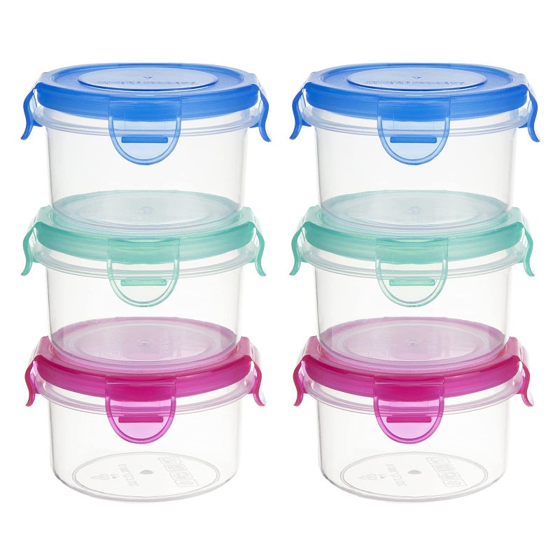 Freshmage Salad dressing containers  Set of 6 2.7-oz Sauce Containers with Airtight Leakproof Locking Lids  BPA-Free Stackable Salad Dressing Containers to Go. - Image 1