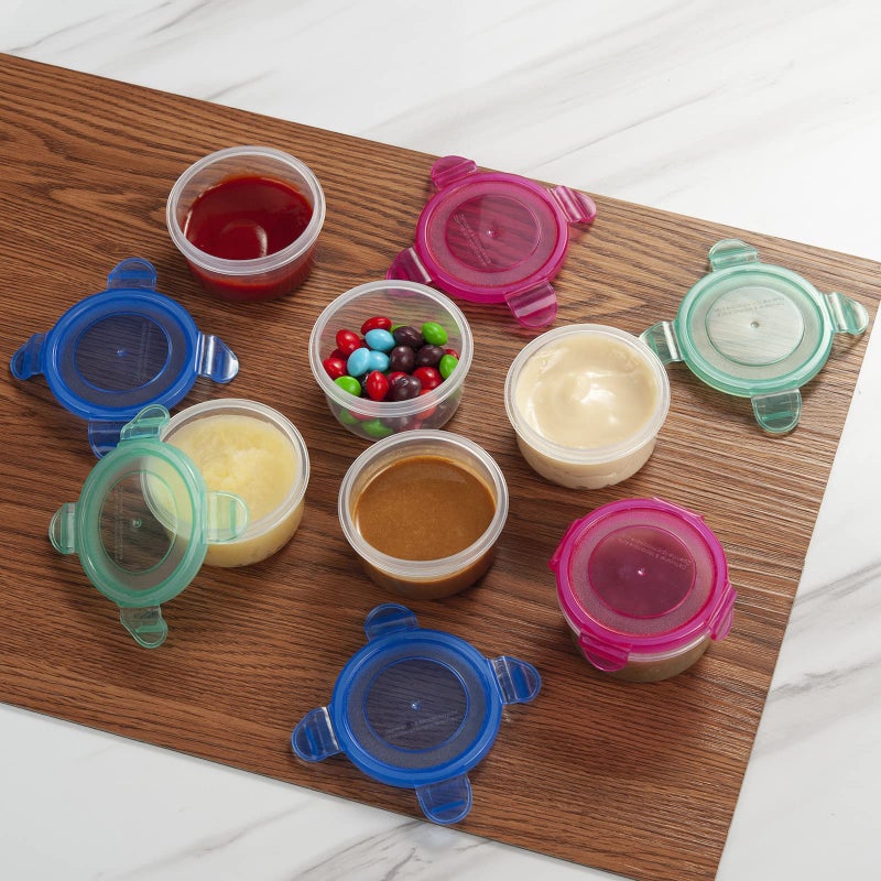 Freshmage Salad dressing containers  Set of 6 2.7-oz Sauce Containers with Airtight Leakproof Locking Lids  BPA-Free Stackable Salad Dressing Containers to Go. - Image 3