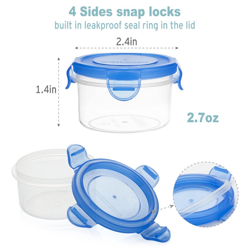 Freshmage Salad dressing containers  Set of 6 2.7-oz Sauce Containers with Airtight Leakproof Locking Lids  BPA-Free Stackable Salad Dressing Containers to Go. - Image 5