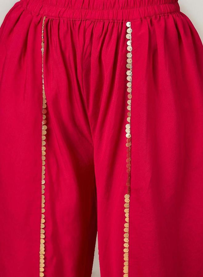 Ishin Pink Cotton Kurta and Pants Set - Image 4