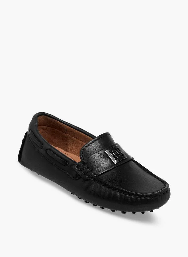 Mister Duchini Boys Leather Slip-On Moccasins