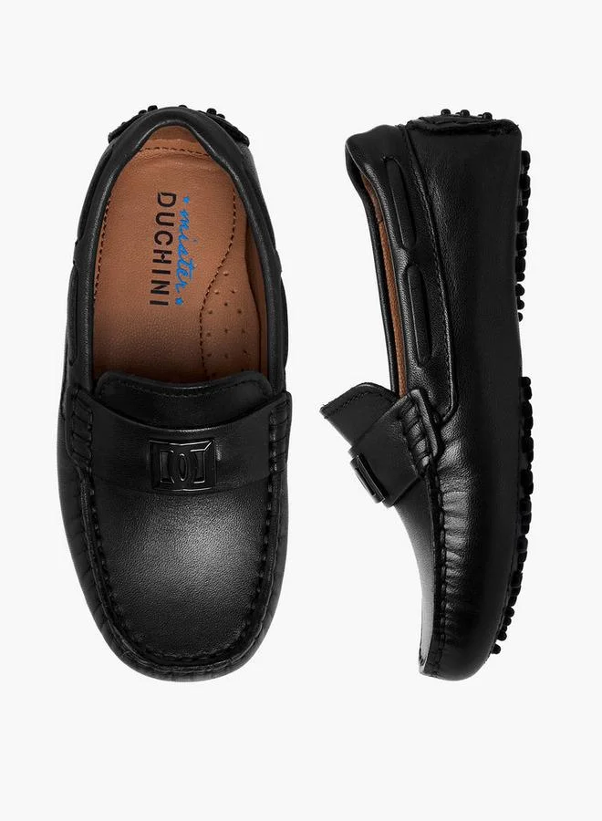 Mister Duchini Boys Leather Slip-On Moccasins