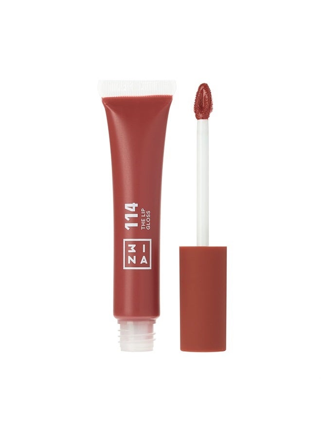 3INA MAKEUP - Vegan - Cruelty Free - The Lip Gloss 114 - Light Brown Lip Gloss - Mirror-effect - Glossy Look - Creamy Texture - Highly Pigmented - Lip Gloss with wand