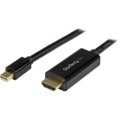 StarTech.com 6ft Mini DisplayPort to HDMI Cable - 4K 30hz Monitor Adapter Cable - mDP PC or Macbook to HDMI Display (MDP2HDMM2MB) Black - Image 1