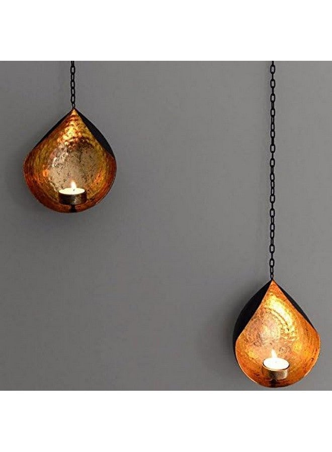 Collectible India Set of 2 Metal Wall Sconces Tealight Candle Holders -Diwali Decorations Items for Home Decor and Diwali Gifts-Wall Hanging Gift Candle -Tea Light Holder - Image 2