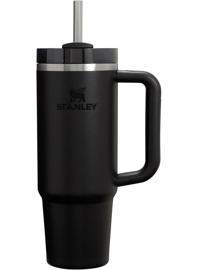 Stanley Quencher H2.0 Tumbler with Handle & Straw 40 oz | Twist On 3-Way Lid | Cupholder Compatible for Travel | Insulated Stainless Steel Cup | BPA-Free | Black 2.0