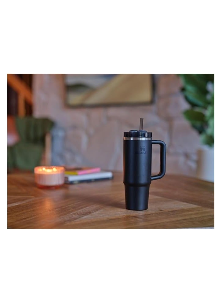 Stanley Quencher H2.0 Tumbler with Handle & Straw 40 oz | Twist On 3-Way Lid | Cupholder Compatible for Travel | Insulated Stainless Steel Cup | BPA-Free | Black 2.0