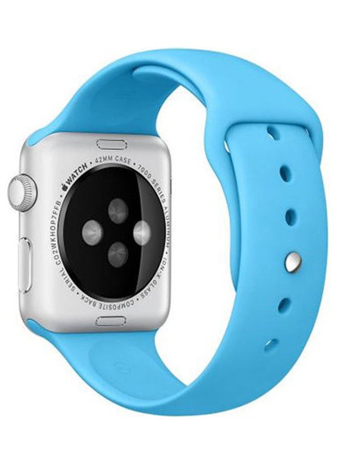 Silicone Loop Sport Band For Apple Watch 42mm Light Blue