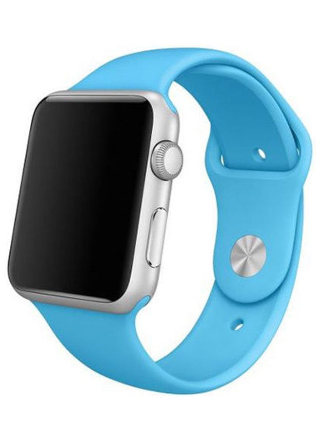 Silicone Loop Sport Band For Apple Watch 42mm Light Blue