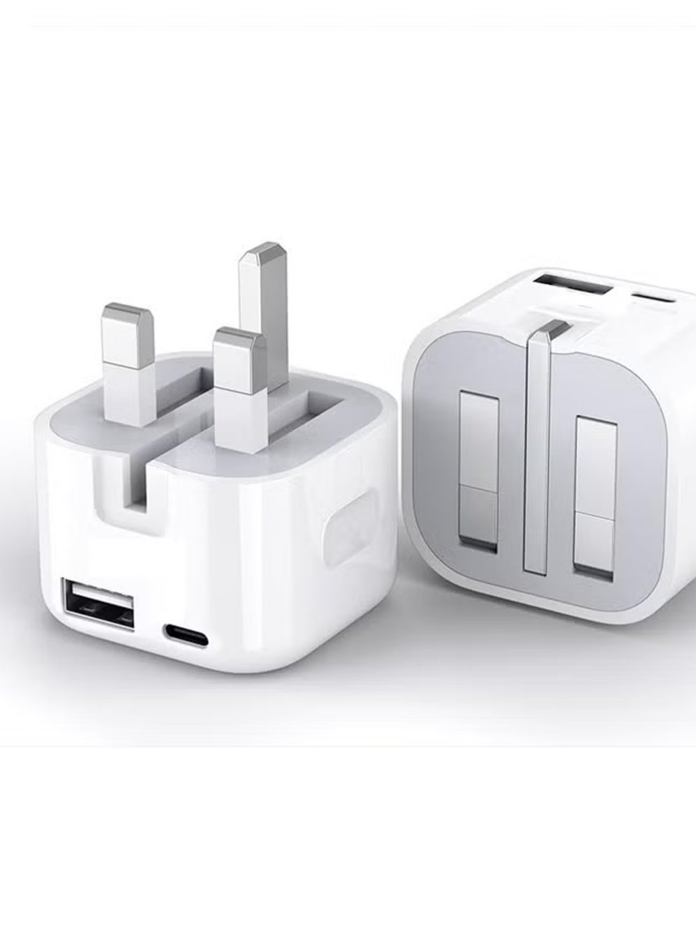 Triple Plug Power Adapter, Fast Charging USB C Plug for 35W Fast Charging 3 Pin UK, Foldable, Travel, Super Fast Charger, iPhone , 15, 14, 13, 12, 11 Pro Max, XS, XR, 8, SE, iPad, Samsung, Google Pixel, Multi-Device
